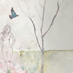 Rachel Shaw - Birth of Venus, 76x21cm, Watercolour on paper Rachel Shaw - Birth of Venus, 76x21cm, Watercolour on paper